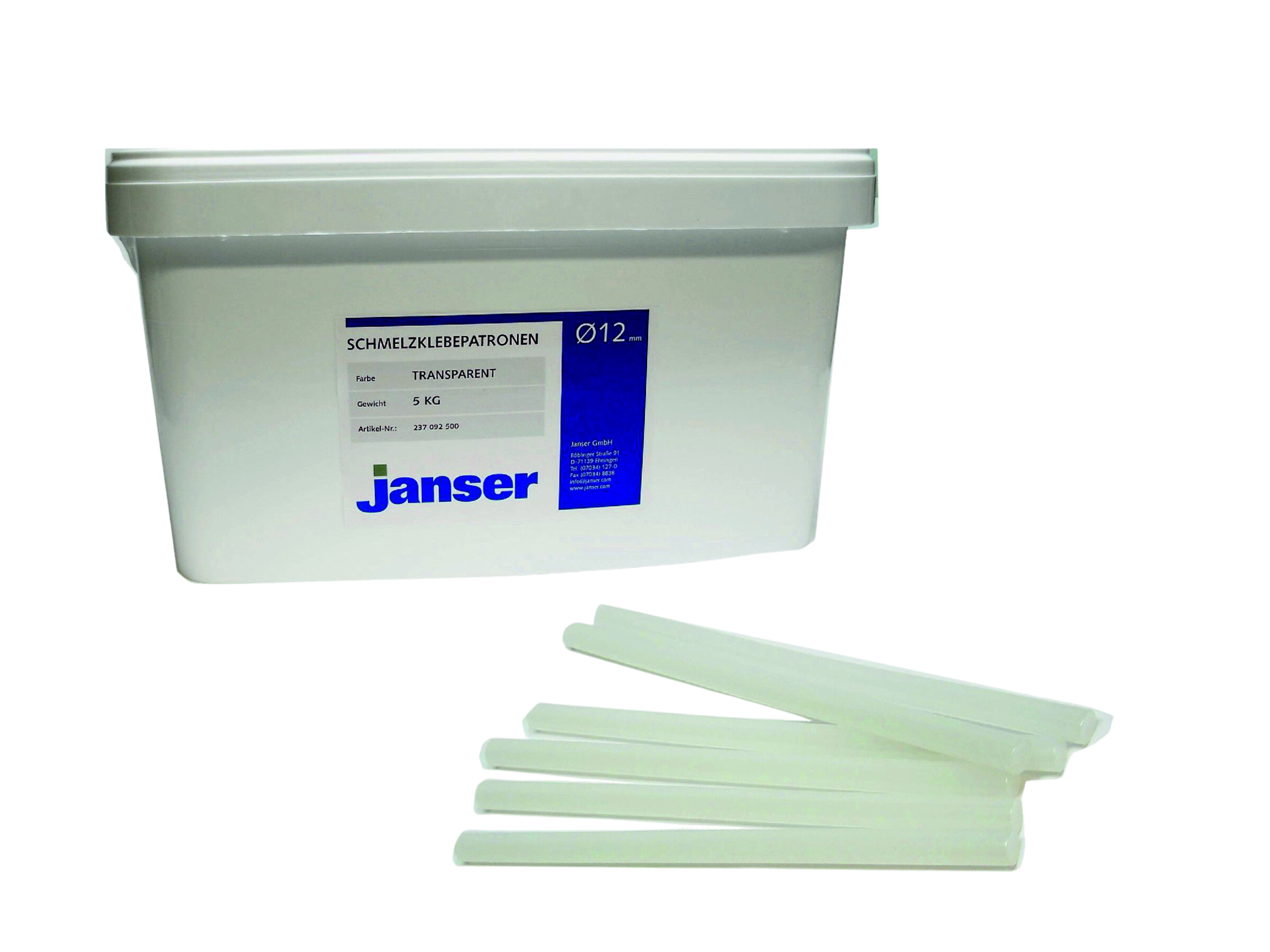 Schmelzkleberpatronen Ø 12 mm,Eimer mit 5 Kg