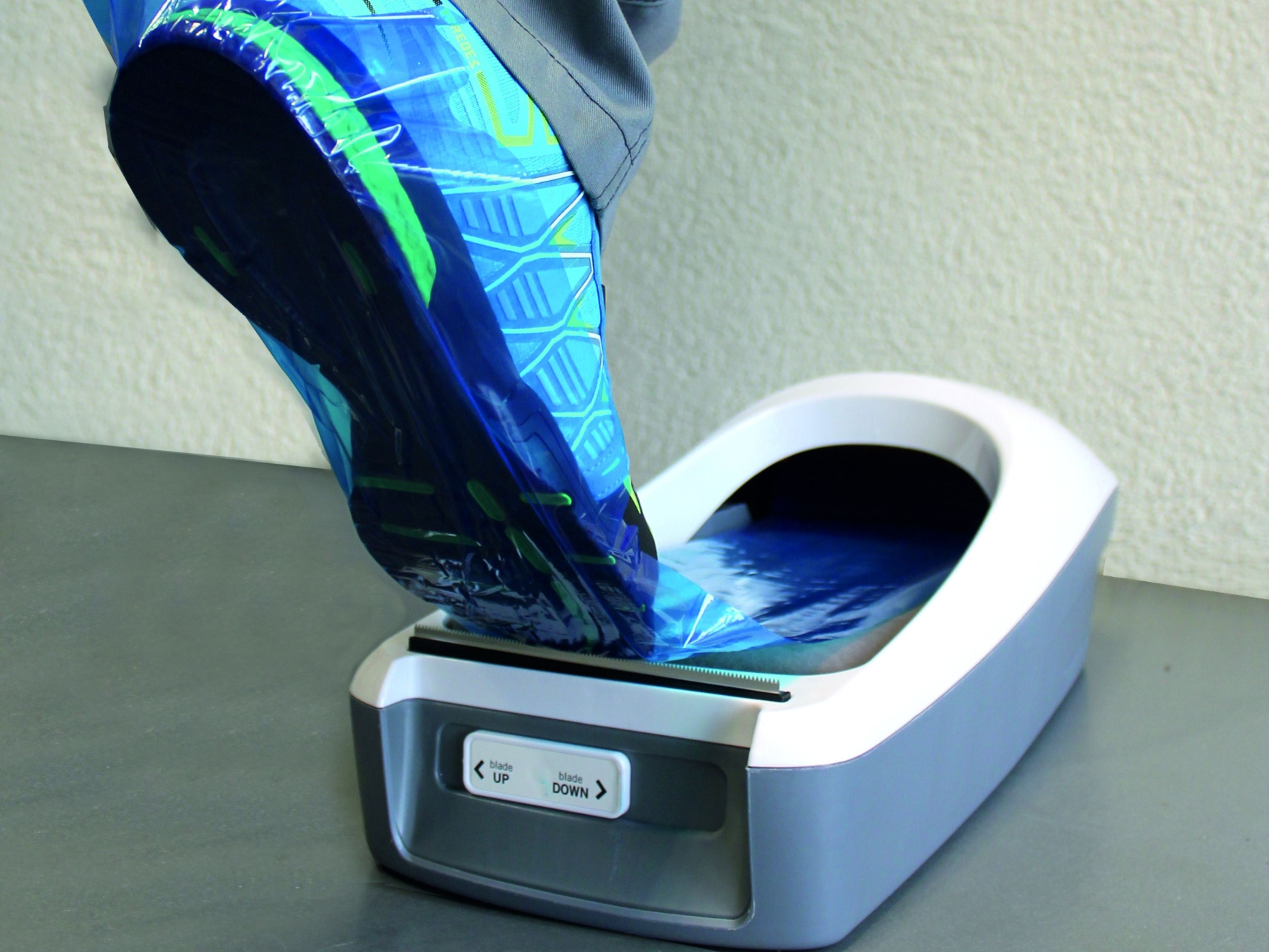 Anwendung Schuh-Folien Dispenser